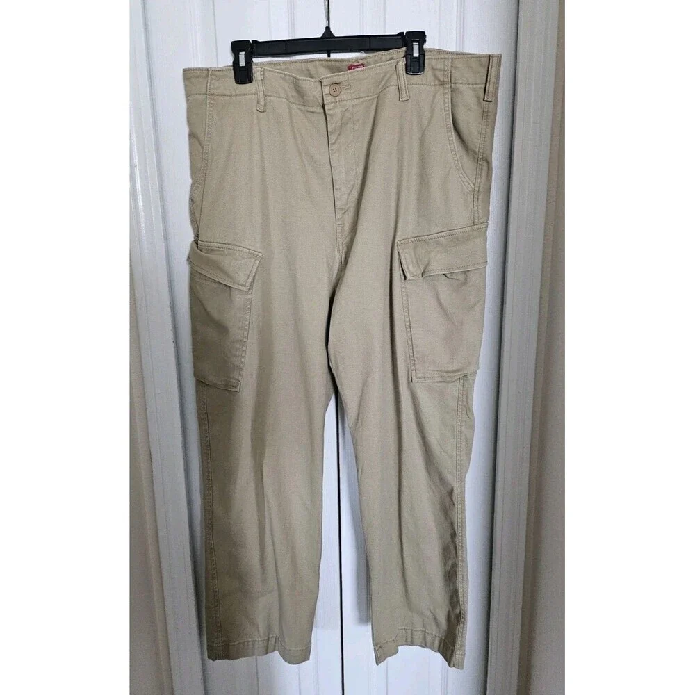 Levi’s XX Cargo Taper Pants Men 40x30 Khaki Beige Utility Workwear Pockets.